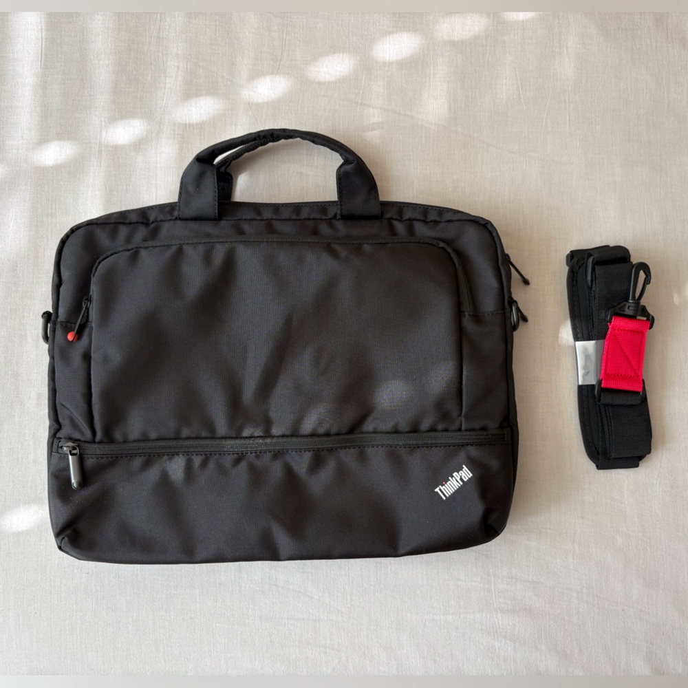 ThinkPad Black Laptop Briefcase with Red Accent Strap Up to 17in